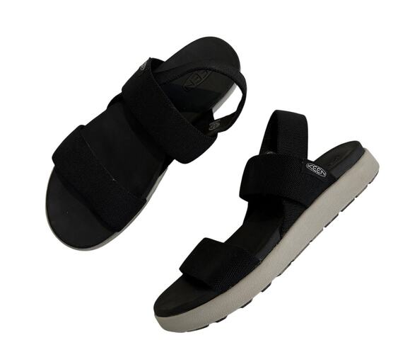 Keen Shoes - Keen Elle Backstrap Sandals Womens Size 10 Black Stretch Gore Platform 1022620